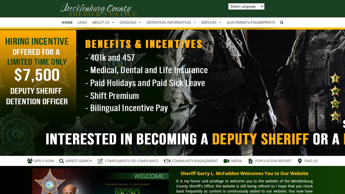 Mecklenburg County Sheriff's Office - Sheriff Garry L. McFadden ...