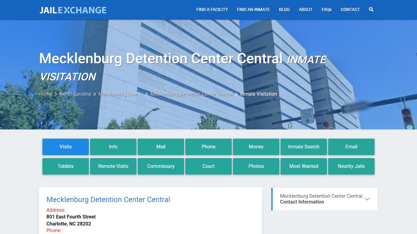 Mecklenburg Detention Center Central Inmate Visitation